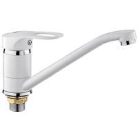 FRAP смеситель для кухни шаровый D40мм, F4928-12, излив 25см,  белый