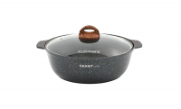Кастрюля-жаровня 3л "Granit ultra" (blue) Кукмара, с антипригарным покрытием, со стекл. крышкой, жгг31а