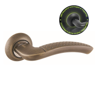 Ручки дверные АЛЛЮР АРТ "ФОСТЕР" MAB (1630), цвет матовая бронза. (Комплект ручек 2 шт.) + светящиеся накладки.