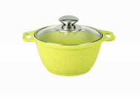 Кастрюля 1л со стеклянной крышкой, "Trendy style" (lime) Кукмара,с антипригарным покрытием, к11tsl
