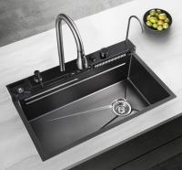 Мойка для кухни врезная многофункциональная ПРОФСАН PSM-9951GR 750х460х200 нерж. сталь, цвет графит