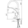 FRAP смеситель для кухни шаровый D35мм F4552 гибкий излив, латунь, хром