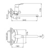 Смеситель для ванны FRAP D 40 мм. F22703-В