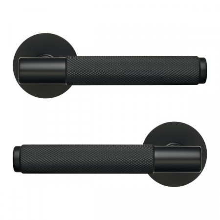 Ручки дверные ALLUR ART COLLECTION "UNICO" BLACK (51150), цвет матовый черный. (Комплект ручек 2 шт)